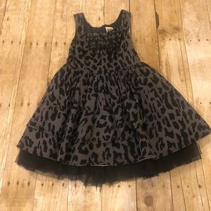 Harajukumini leapord print dress with tulle